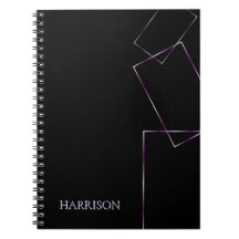 Marco geométrico negro lila personalizado 