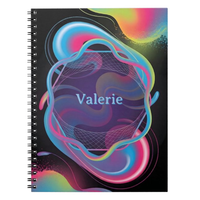 Cuaderno Marco Líquido de Neón con Nombre Personalizado (Frente)