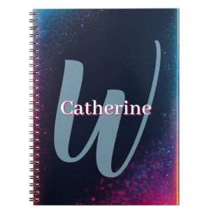 Cuaderno Marco luminoso vibrante de neón con nombre persona