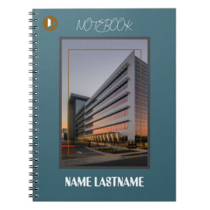 Cuaderno Marco moderno dorado azul teal de escritura a mano