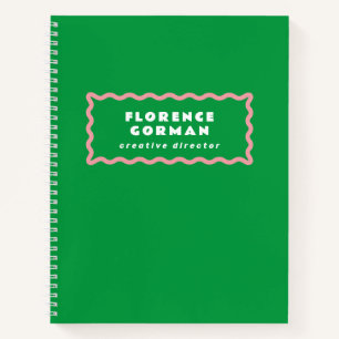 Cuaderno Marco ondulado verde brillante y rosa
