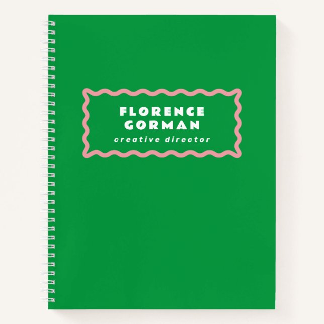 Cuaderno Marco ondulado verde brillante y rosa (Anverso)