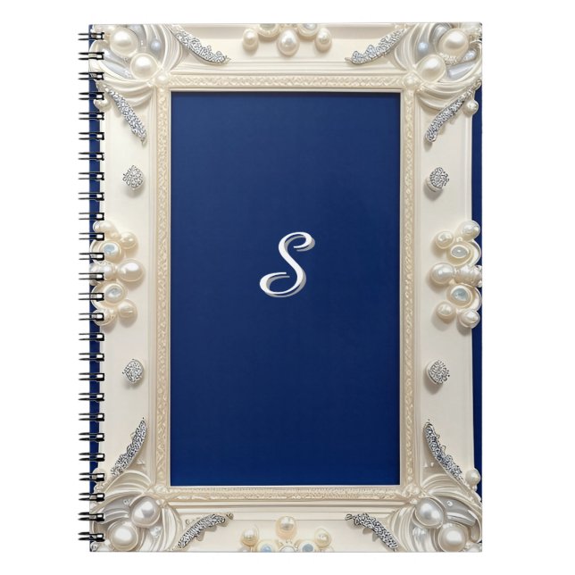 Cuaderno ✨ Marco Ornado Elegante Resplandor 📖 Nombre Perso (Frente)