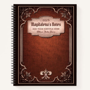 Cuaderno Marco tradicional clásico de arpillera de cobre