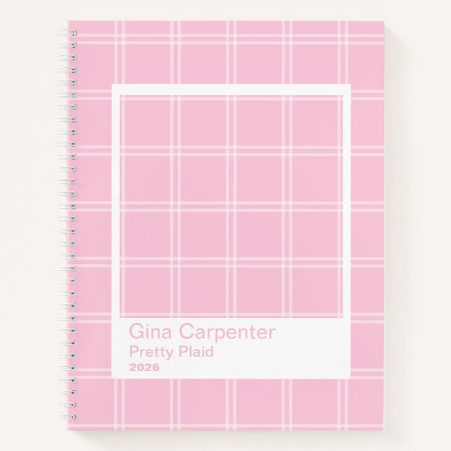 Cuaderno Marco Transparente de Cuadro Rosa Elegante (Anverso)