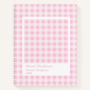 Cuaderno Marco Transparente Grande de Cuadros Rosas
