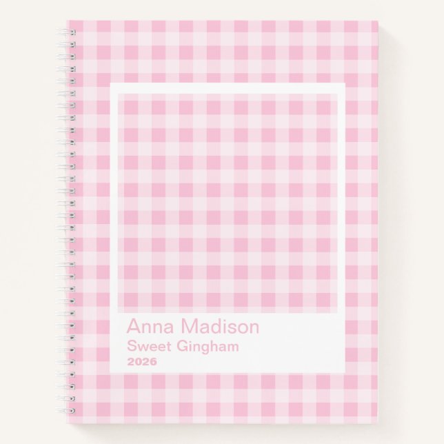 Cuaderno Marco Transparente Grande de Cuadros Rosas (Anverso)