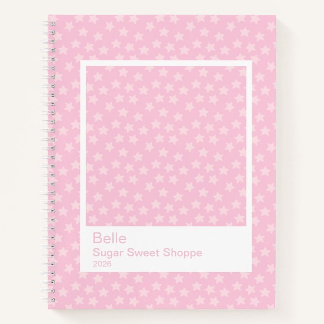 Cuaderno Marco Transparente Grande de Estrellas Lanzadas Ro (Anverso)