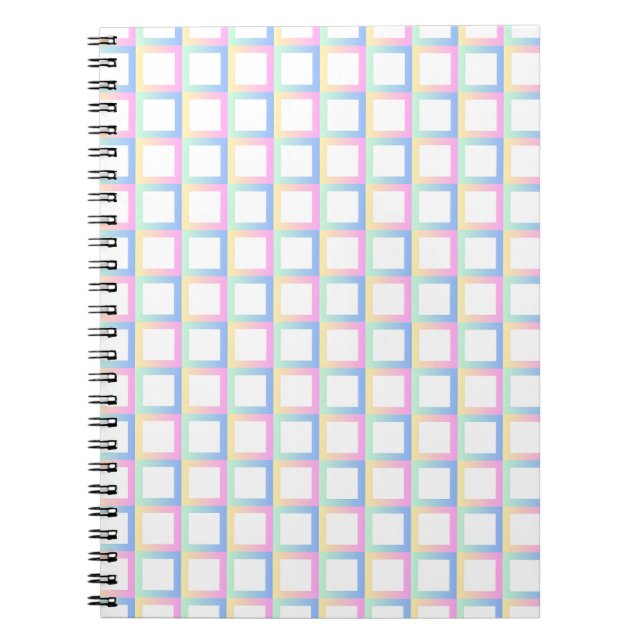 Cuaderno Marcos de patrones de gradiente simétricos blancos (Frente)