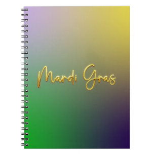 Cuaderno Mardi Gras Amarillo, Púrpura, Verde