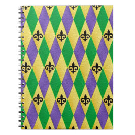 Cuaderno Mardi Gras Harlequin Fleur De Lis