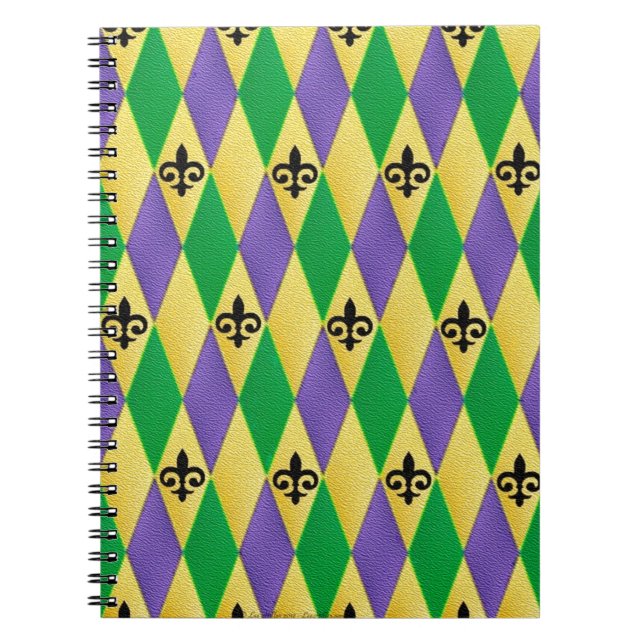 Cuaderno Mardi Gras Harlequin Fleur De Lis (Frente)