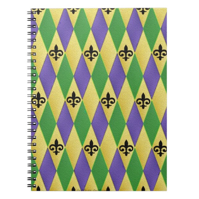 Cuaderno Mardi Gras Harlequin Fleur De Lis (Frente)