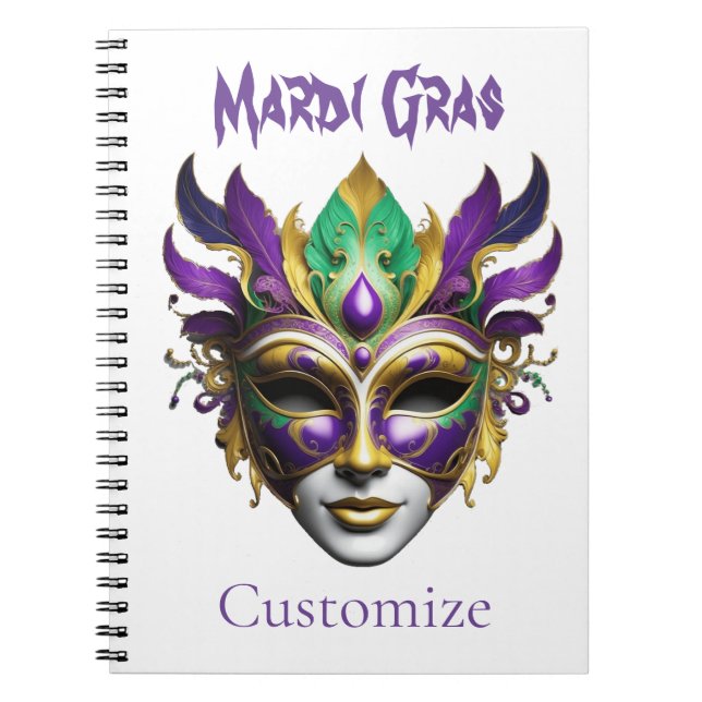 Cuaderno Mardi Gras Mask Thunder_Cove (Frente)