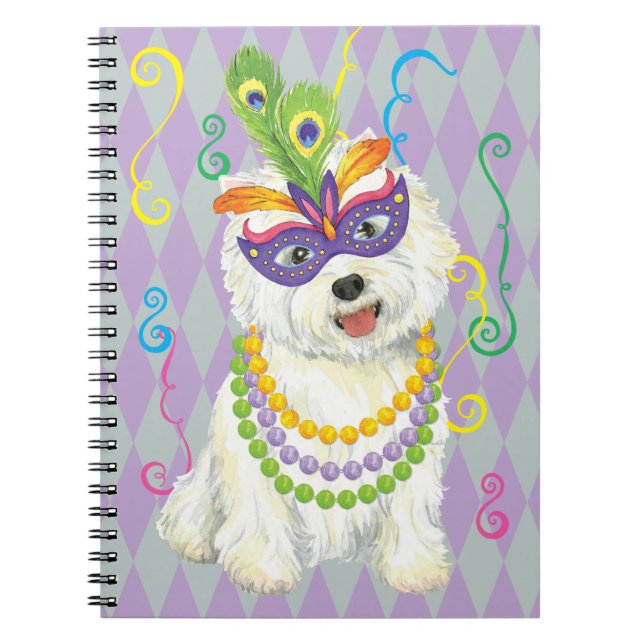 Cuaderno Mardi Gras Westie (Frente)
