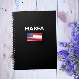Cuaderno Marfa Texas Estados Unidos Bandera estadounidense