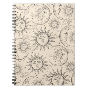 Cuaderno Marfil Cream Magic Vintage Celestial Sun Moon Star