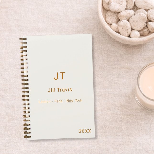 Cuaderno Marfil crema oro moderno minimalista lujo (Subido por el creador)