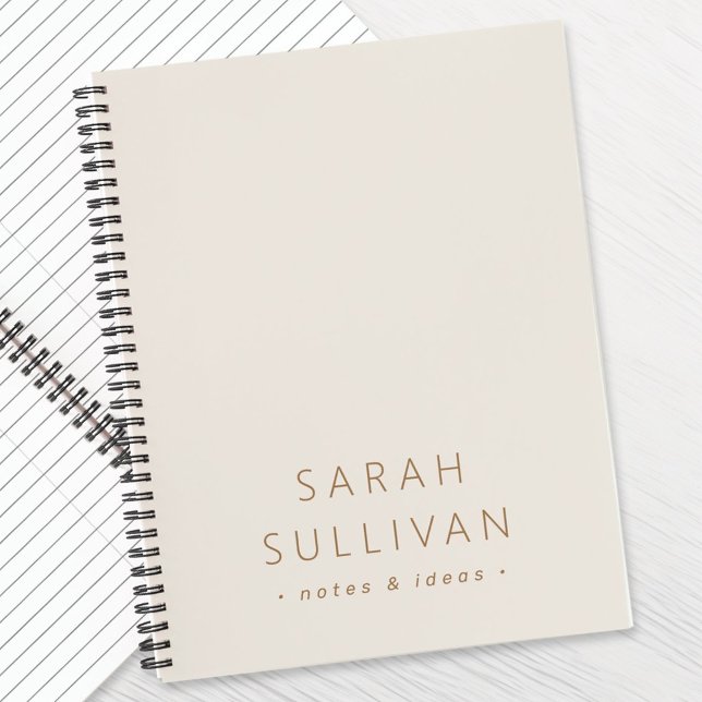 Cuaderno Marfil de texto de nombre personalizado elegante (Subido por el creador)