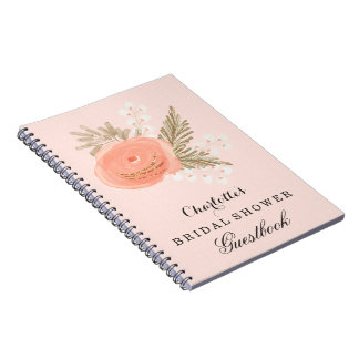 Cuaderno marfil ruborizada ducha de novia oro libro de oro
