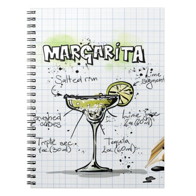 Cuaderno Margarita Cocktail Receta (Frente)