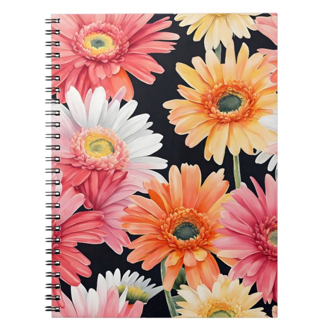 Cuaderno Margarita Gerbera - Flores de acuarela (Frente)