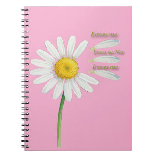 Cuaderno Margarita Me Ama, No Me Ama – Acuarela Romántica