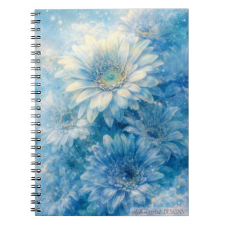 Cuaderno Margaritas Azules Celestiales Paisaje Floral Soñad