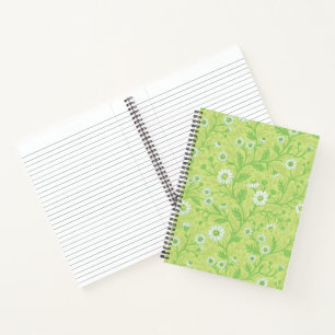 Cuaderno Margaritas en blanco y verde sobre verde miel
