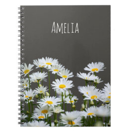 Cuaderno Margaritas en gris