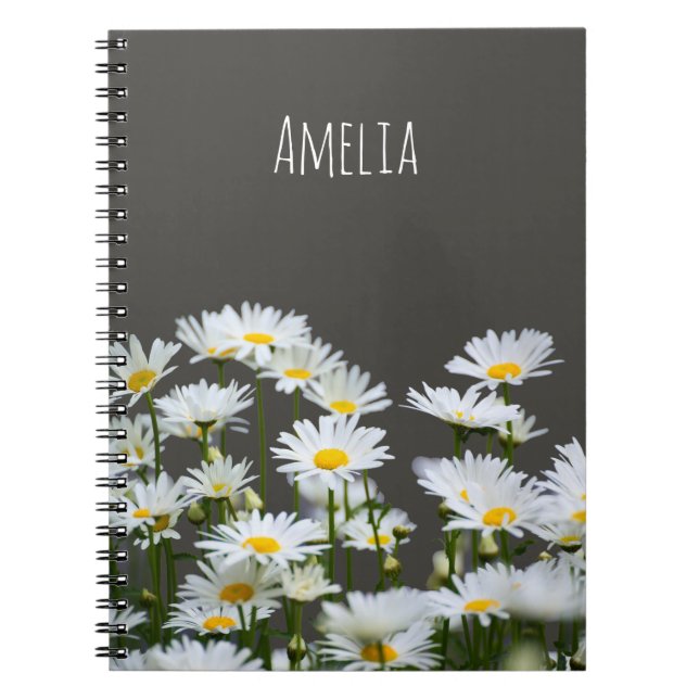 Cuaderno Margaritas en gris (Frente)