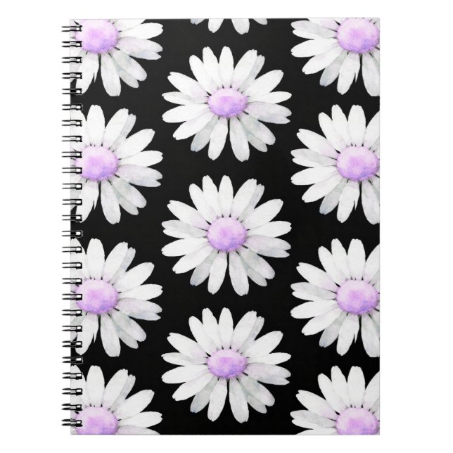 Cuaderno Margaritas Moradas Bonitas con Lunares (Frente)