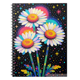 Cuaderno Margaritas Psicodélicas de Arcoíris Bajo un Cielo 