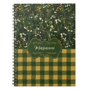 Cuaderno Marianne Dark Daisy Floral Plaid