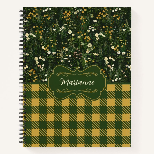 Cuaderno Marianne Dark Daisy Floral Plaid Deluxe (Anverso)