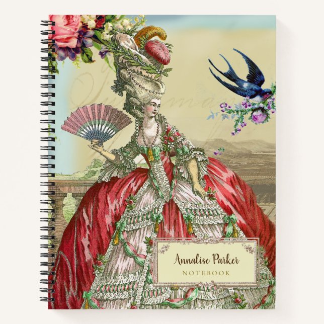Cuaderno ,Marie Antoinette de inspiración francesa personal (Anverso)