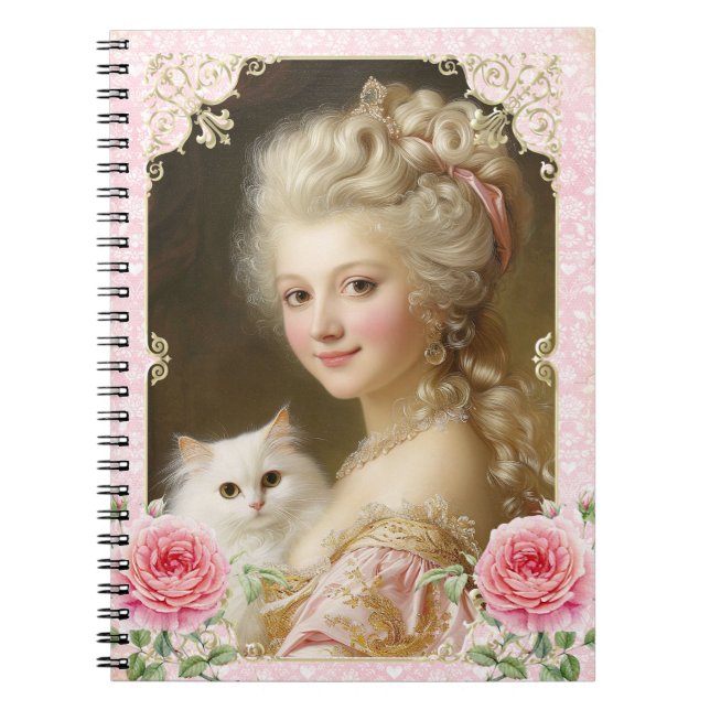 Cuaderno Marie Antoinette,French,Paris,cat,portrait,ノート (Frente)