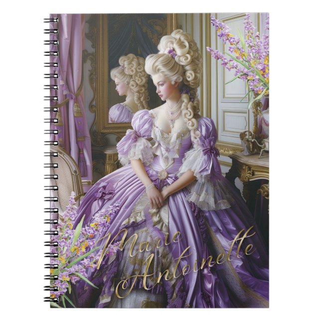 Cuaderno Marie Antoinette,French,Paris,portrait,lavender (Frente)