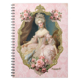 Cuaderno Marie Antoinette,French,Paris,portrait,roses メモ帳