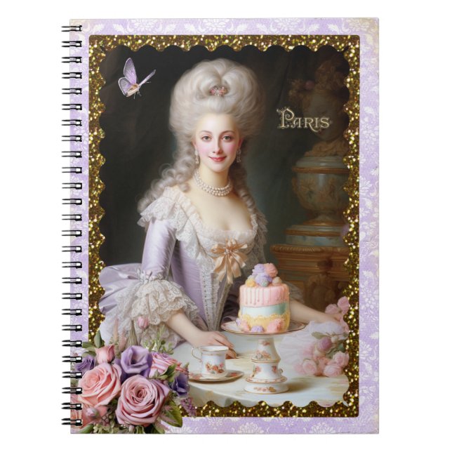 Cuaderno Marie Antoinette,French,Paris,tea,cake,roses  (Frente)