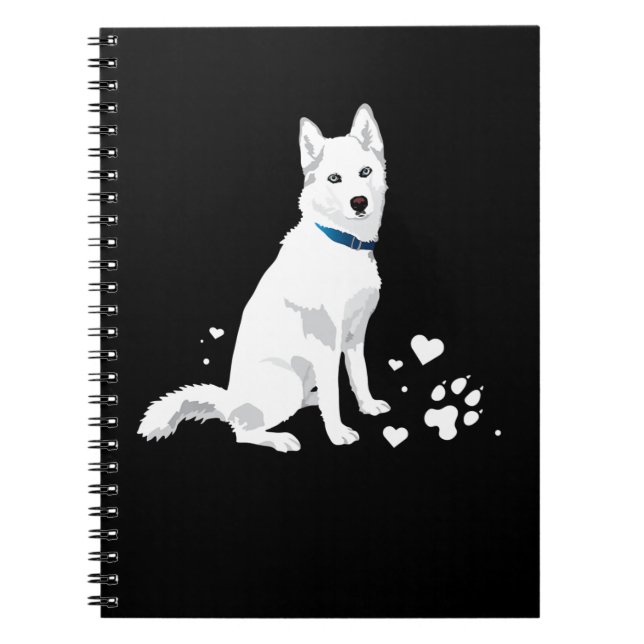 Cuaderno Marihuana Siberiana Blanca Cute - Perro de nieve b (Frente)