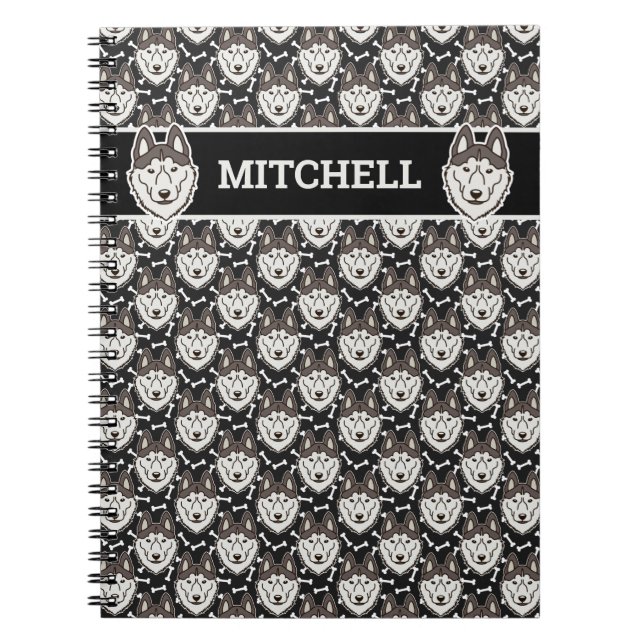 Cuaderno Marihuana siberiana Husky Mascota de Perros del Ár (Frente)