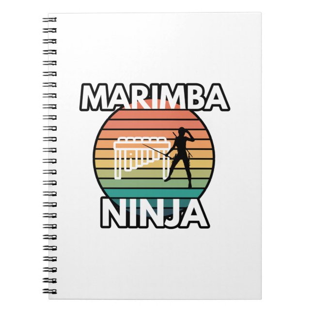 Cuaderno Marimba Ninja Percussionist Musician Marching Band (Frente)