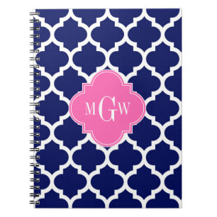 Cuaderno Marina Blanco Marroquí #5 Rosa Caliente2 3 Monogra