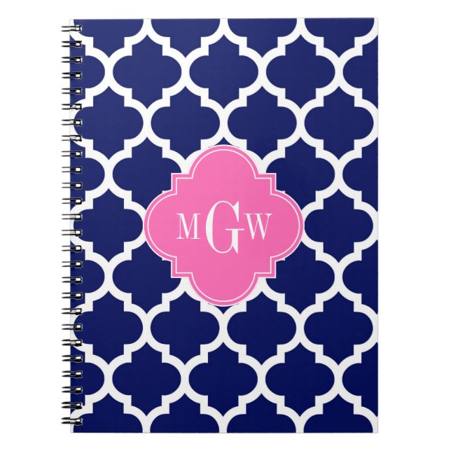 Cuaderno Marina Blanco Marroquí #5 Rosa Caliente2 3 Monogra (Frente)