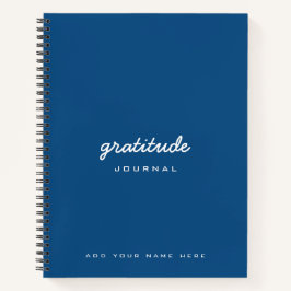 Cuaderno marina clásica de la revista de gratitud azul