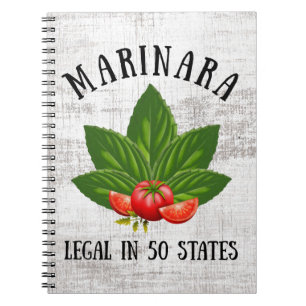Cuaderno Marinara Legal en 50 estados Basil y Tomates