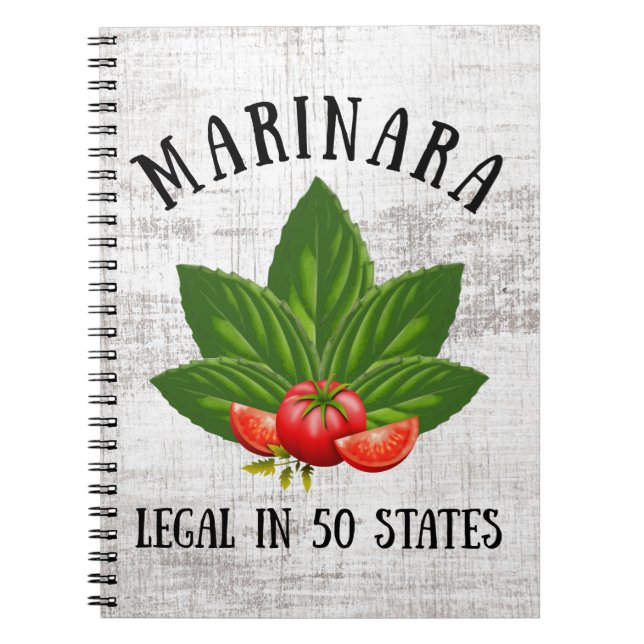 Cuaderno Marinara Legal en 50 estados Basil y Tomates (Frente)