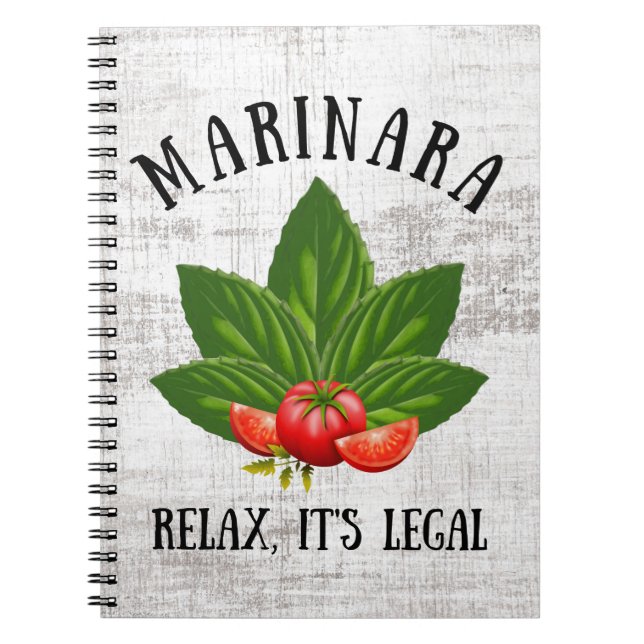 Cuaderno Marinara Relax es Humor de comida de tomate básico (Frente)