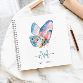 Cuaderno Mariposa acuarela con monograma